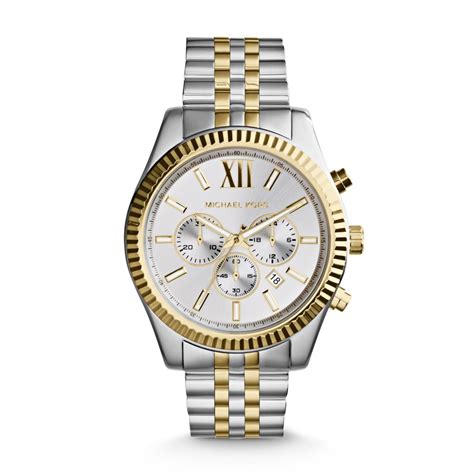 michael kors mk6086|oversized lexington two tone watch.